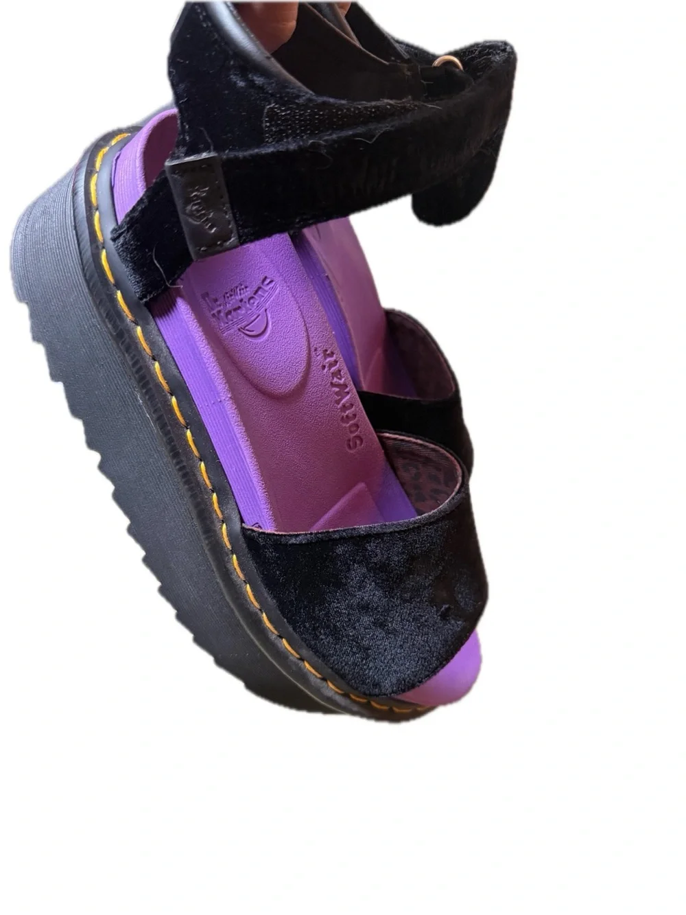 Dr. Martens Black Velvet Platform Sandals X-Girl Limited Collab